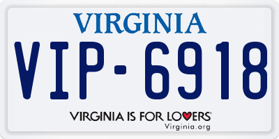 VA license plate VIP6918