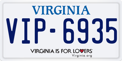 VA license plate VIP6935