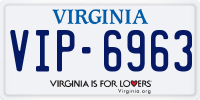 VA license plate VIP6963
