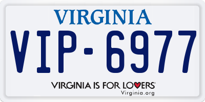 VA license plate VIP6977