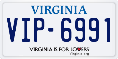 VA license plate VIP6991