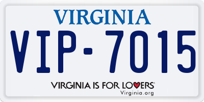 VA license plate VIP7015