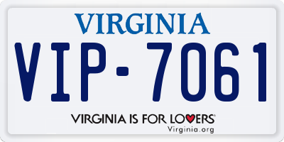 VA license plate VIP7061
