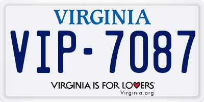 VA license plate VIP7087