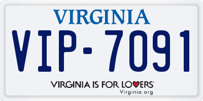 VA license plate VIP7091