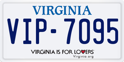 VA license plate VIP7095