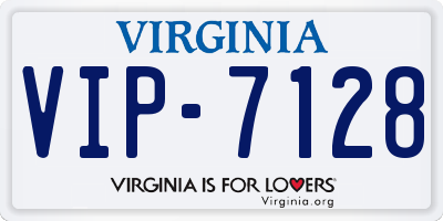 VA license plate VIP7128