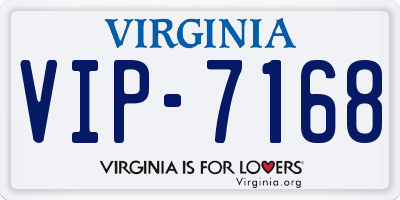 VA license plate VIP7168
