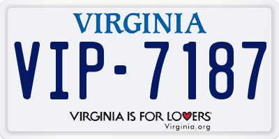 VA license plate VIP7187