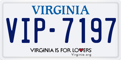 VA license plate VIP7197