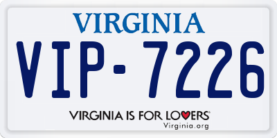 VA license plate VIP7226