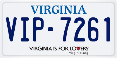 VA license plate VIP7261