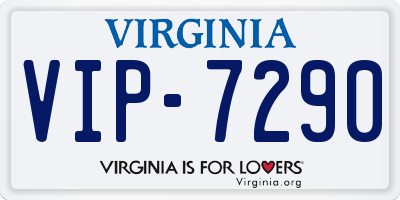 VA license plate VIP7290