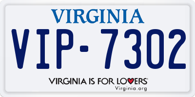 VA license plate VIP7302