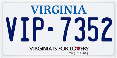 VA license plate VIP7352