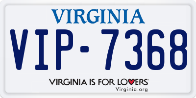 VA license plate VIP7368