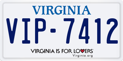 VA license plate VIP7412