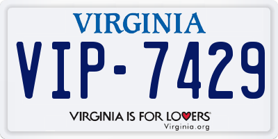 VA license plate VIP7429