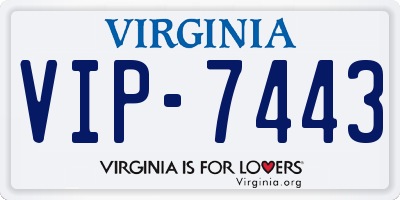 VA license plate VIP7443