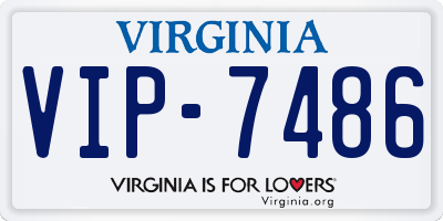 VA license plate VIP7486