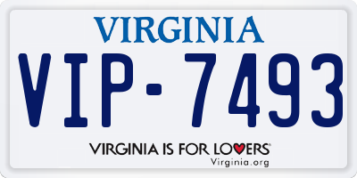 VA license plate VIP7493