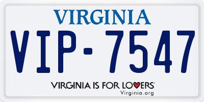 VA license plate VIP7547