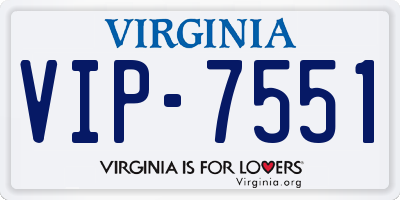VA license plate VIP7551