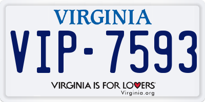 VA license plate VIP7593
