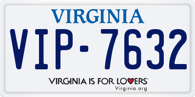 VA license plate VIP7632