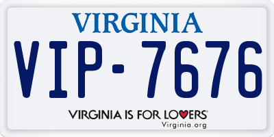 VA license plate VIP7676