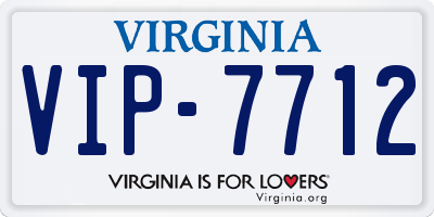 VA license plate VIP7712