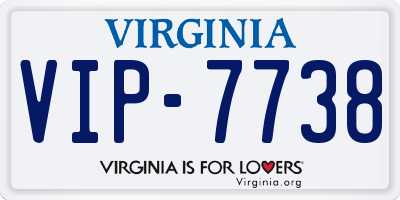 VA license plate VIP7738