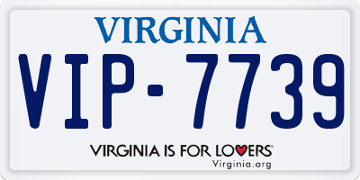 VA license plate VIP7739