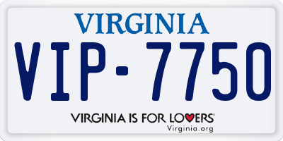 VA license plate VIP7750