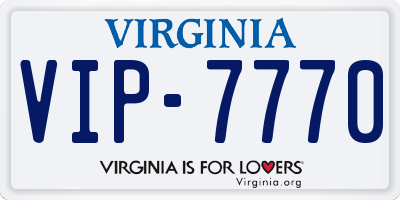 VA license plate VIP7770