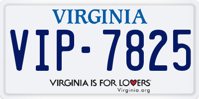 VA license plate VIP7825