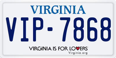 VA license plate VIP7868