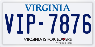 VA license plate VIP7876