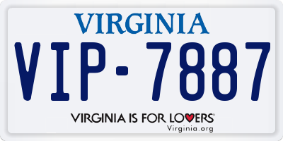 VA license plate VIP7887