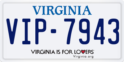 VA license plate VIP7943