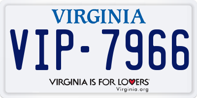 VA license plate VIP7966