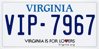 VA license plate VIP7967
