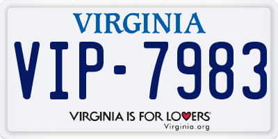 VA license plate VIP7983