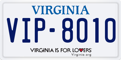 VA license plate VIP8010