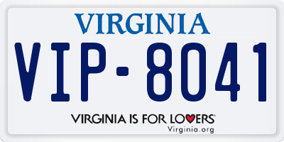 VA license plate VIP8041