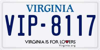 VA license plate VIP8117