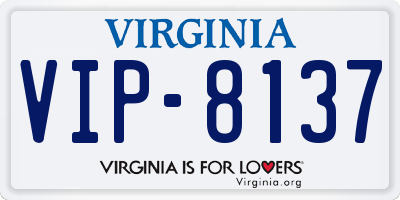 VA license plate VIP8137