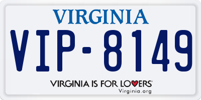 VA license plate VIP8149