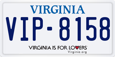 VA license plate VIP8158