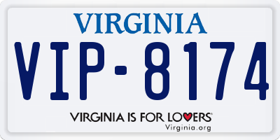 VA license plate VIP8174